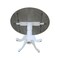 International Concepts Round 42 in Rd Dual Drop Leaf Ped Table, White/Heather Gray, 42 W, 42 L, 29.5 in H, Wood T05-42DP - alternate 9